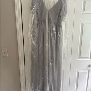 Birdy Grey Silver Sleeveless V-Neck Maternity Gown